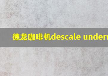 德龙咖啡机descale underway